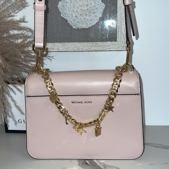 Michael Kors Blush Crossbody with Gold Charm Chain - Picture 14 of 16